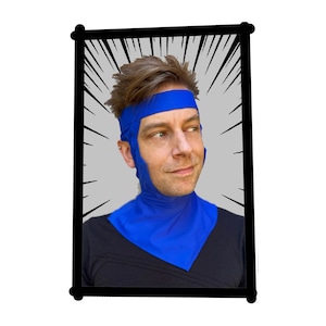 Blue SUPER HERO BALACLAVA By Eyecon Cosplay - Blue Sports Nylon Balaclava, Super Hero Mask, Super Villain Mask, Cosplay Mask, Gambit Cosplay
