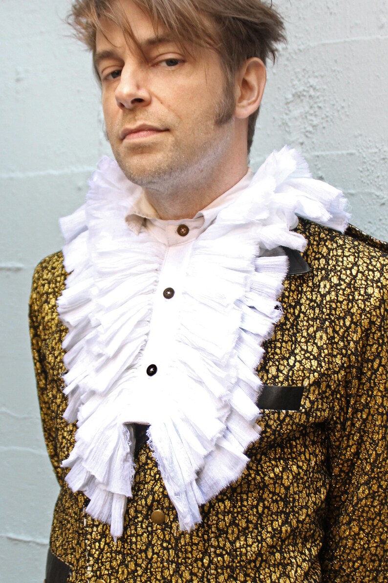 White DANDY RUFFLE COLLAR by Eyecon Cosplay - White Cotton Button on ...