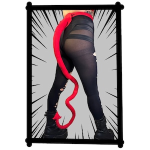 Red DEVIL TAIL By Eyecon Cosplay - High Quality Tie On Tail, Devil Tail, Demon Tail, Monster Tail, Devil Costume, Devil Cosplay,