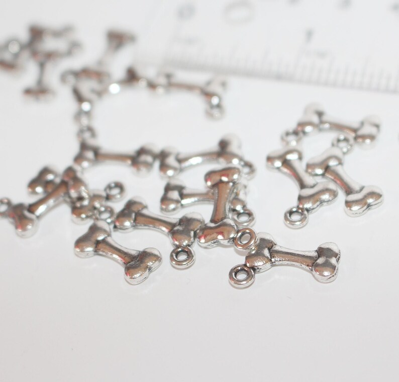 20 Dog Bone Charms Metal Tibetan Charm,