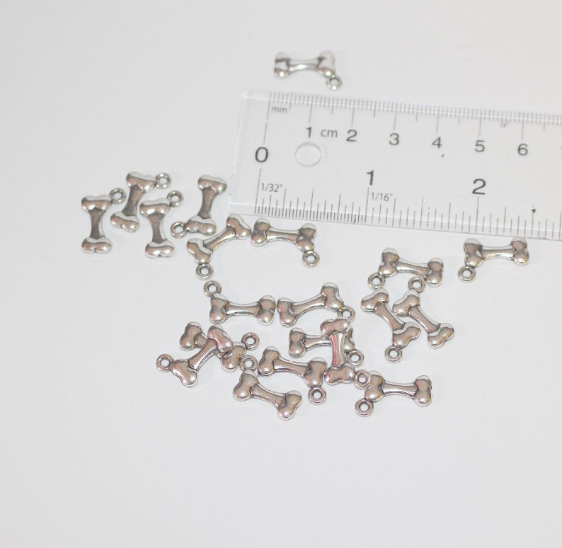 20 Dog Bone Charms Metal Tibetan Charm,