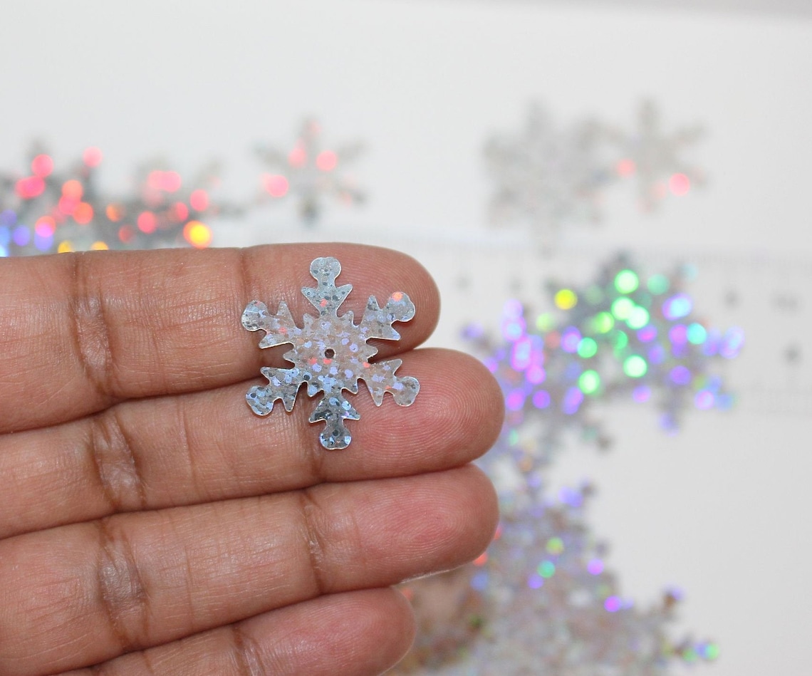 55 Snowflake Sequins Large 23mm Winter Sequins Etsy.de
