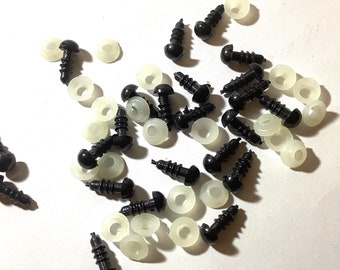 5mm Black Safety Eyes Black Plastic Safety Eyes Doll Eyes Amigurumi 12 Pairs