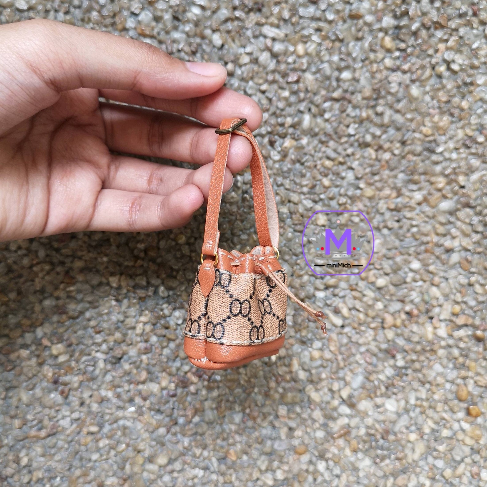 Miniature Designer Drawstring bag 1/6 or 1/12 scale Doll Bag Etsy
