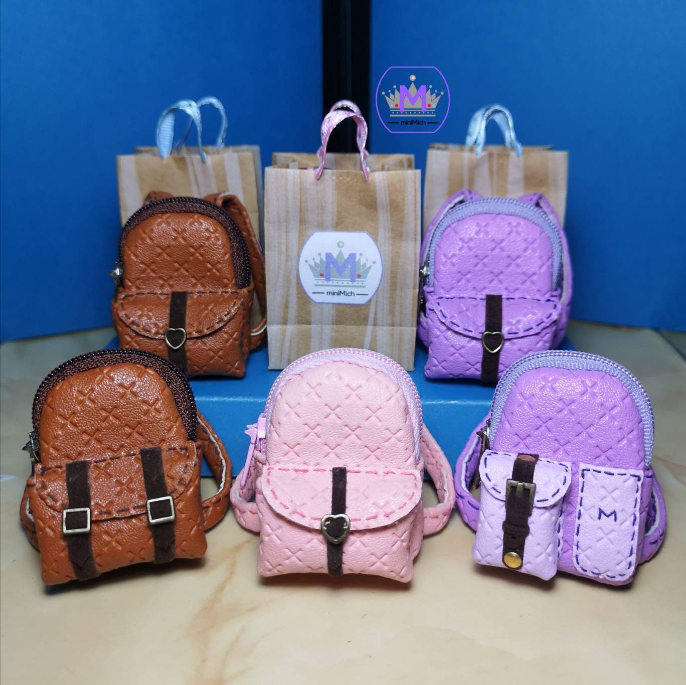 Miniature Rucksack Mini Backpack GORGECRAFT 6 Stile Mini-Puppen-Rucksack Miniatur-Haus ...