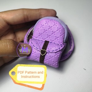Pattern for Miniature Backpack for Dolls 1/6 scale with Instructions, Doll Bag, Doll Accessories
