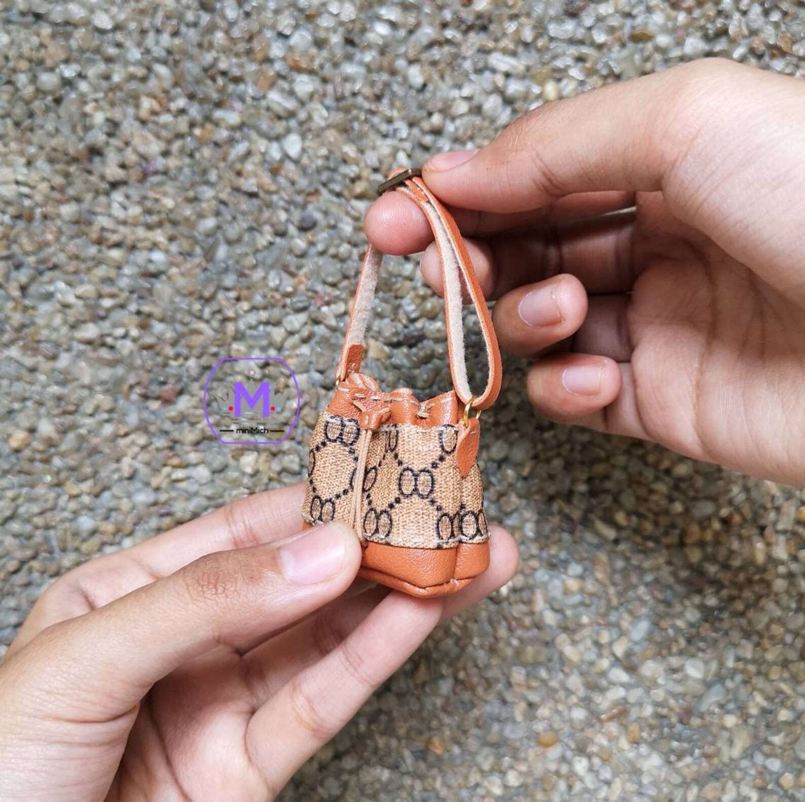 Miniature Designer Drawstring bag 1/6 or 1/12 scale Doll Bag Etsy