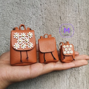 Miniature Backpack for Dolls 1/6, 1/8, 1/12 scale, Doll Bag, Doll Accessories, Miniature bag for Doll Collectors