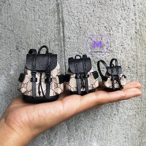 Miniatur Designer Tasche für Puppen 1/6, 1/8, 1/12, Puppenrucksack, Puppentasche, Puppenzubehör, Miniaturtasche für Puppensammler