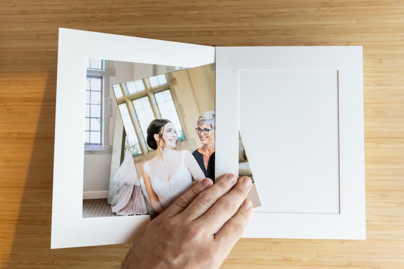 Cream 50photo 5x7 Linen Book Cloth Slipin Custom Matted Photo Album