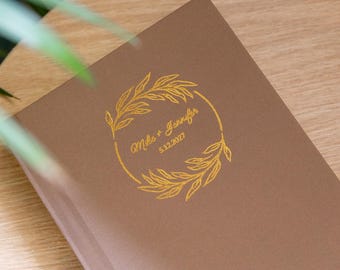 Customized 5x7 Mocha Linen Bookcloth Slip-In Custom Matted Portrait Photo Album | 10-page (20 photo/prints)