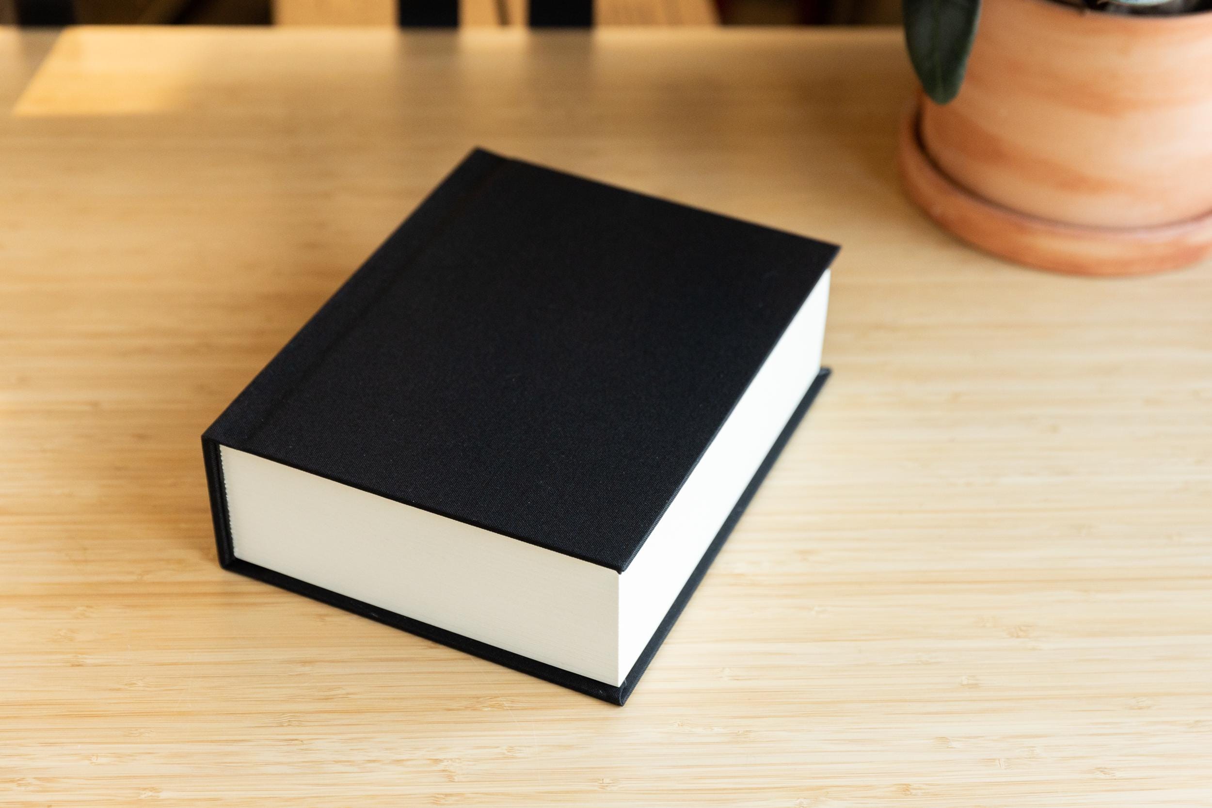 Black 50-Photo 5x7 Linen Book Cloth Slip-In Custom Matted Photo Album | 25-page (50 photo/prints)