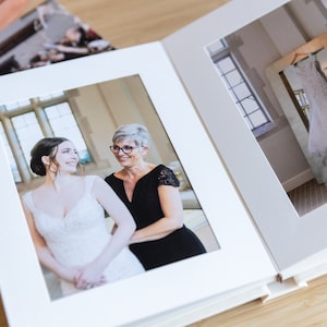 5x7 Cream Linen Book Cloth Slip-In Custom Matted Portrait Photo Album | 10-page (20 photo/prints)