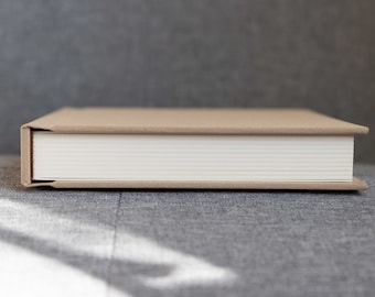 Beige Linen Photo Album for 5x7 Prints | Matted Slip-In, 30 Photos