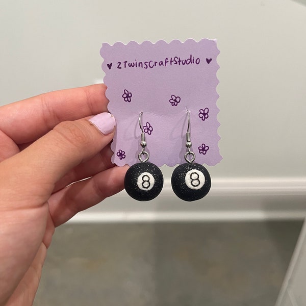 Magic 8 Ball Earrings