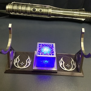 Grauer Jedi LED Lichtschwert Vitrinenständer
