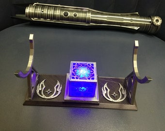 Grauer Jedi LED Lichtschwert Vitrinenständer