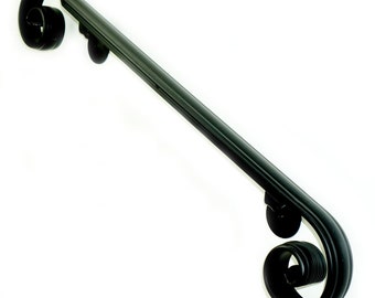 Hand Forged Volute Scroll Handrail, Scroll Wrought Iron Handrail, Iron Volute Handrail, Handrail Scroll, Made in USA