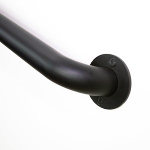 Staircase Handrail, Wrought Iron Round Pipe Stair, Walkway Handrail, Outdoor Indoor Stairs Porch Deck Hand Rail, Made in USA