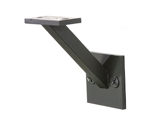 Angled Wall Mount metal Handrail Bracket, Modern Angled metal Handrail Bracket, Iron Wall Mounted Handrail Bracket, Made in USA