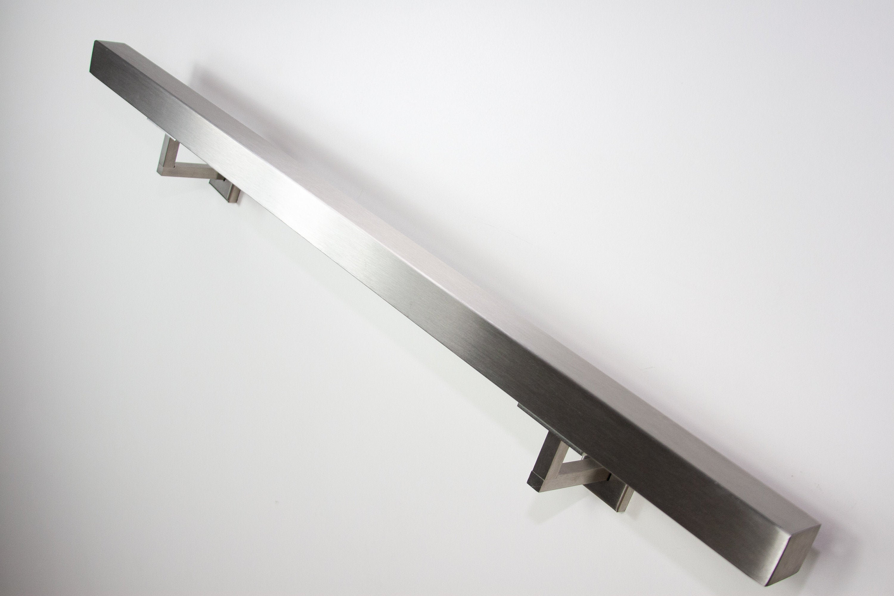 Stainless steel modern square tube brushed nickel Handrail Etsy