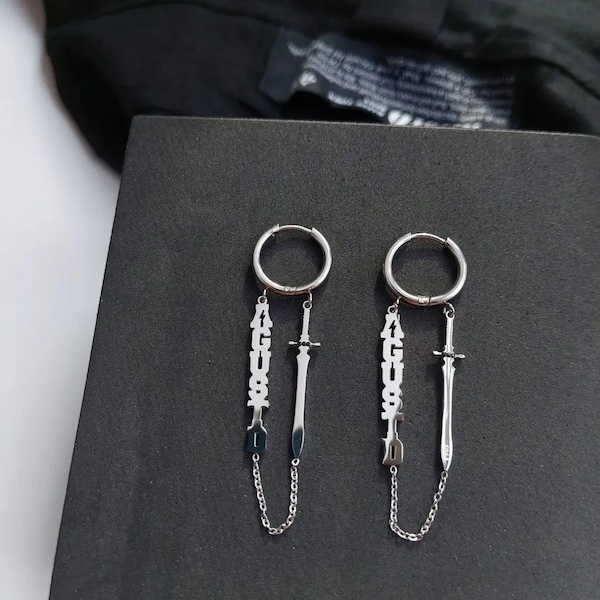 Boucles d'oreilles Suga, Yoongi et Agustd's Dday