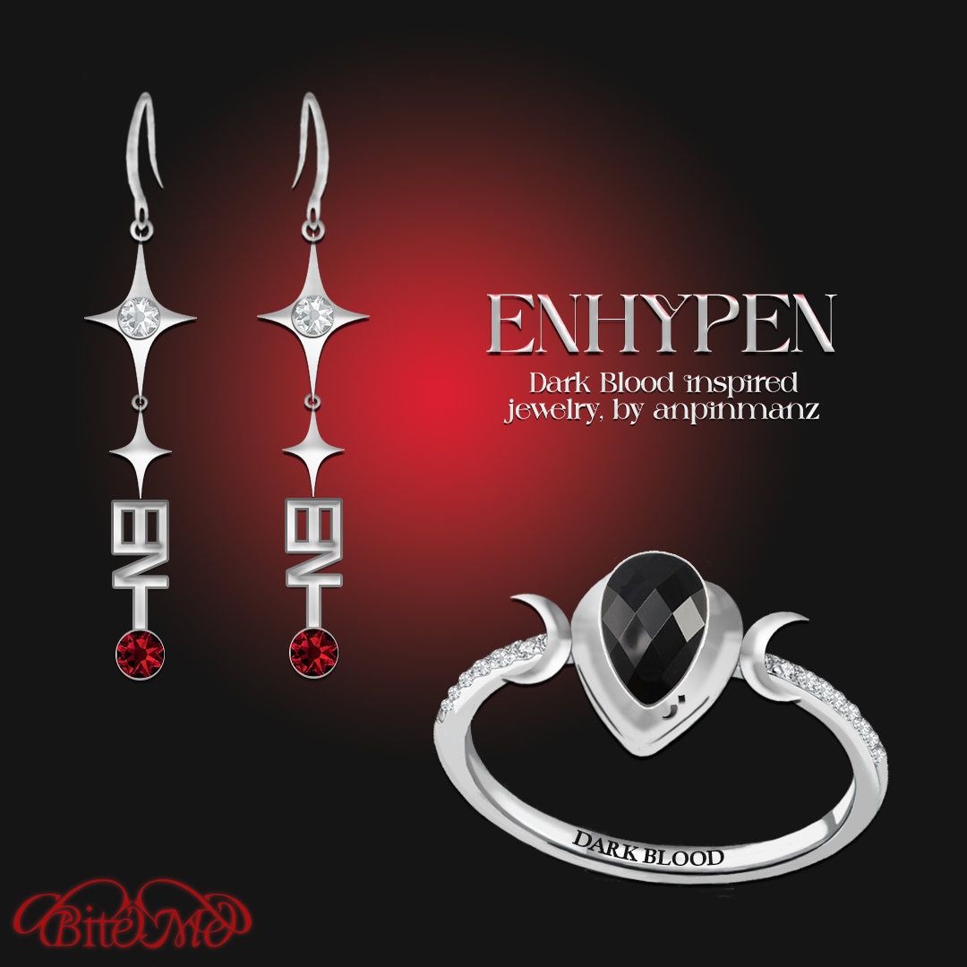 Enhypen Dark Blood Jewelry, Enhypen Ring and Earrings, Engene, Enhypen  Merch, Sunghoon, Jake, Jay, Heeseung, Jungwon, Niki, Sunoo, Kpop Ring 