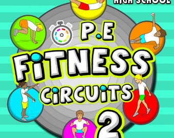 Fitness Circuit Station cards - Volume 2: 36 more PE activities for grades K-8