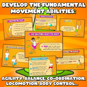 Movement & Locomotion Skills - Printable Task Cards for PE and Sport - Etsy