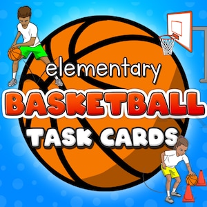 Compétences et exercices de basket-ball - Cartes à tâches pour l'éducation physique (3e-6e années)