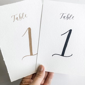Hand Lettered Paper Table Numbers | Wedding Table Numbers | Event Table Numbers