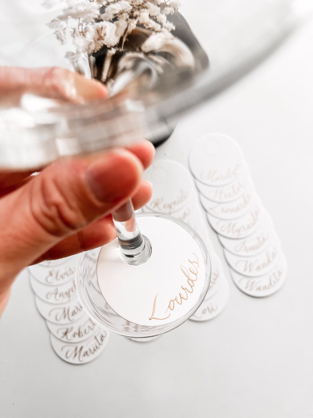Hand Lettered Glass Sign Hand Lettered Paper Glass Tags - Etsy