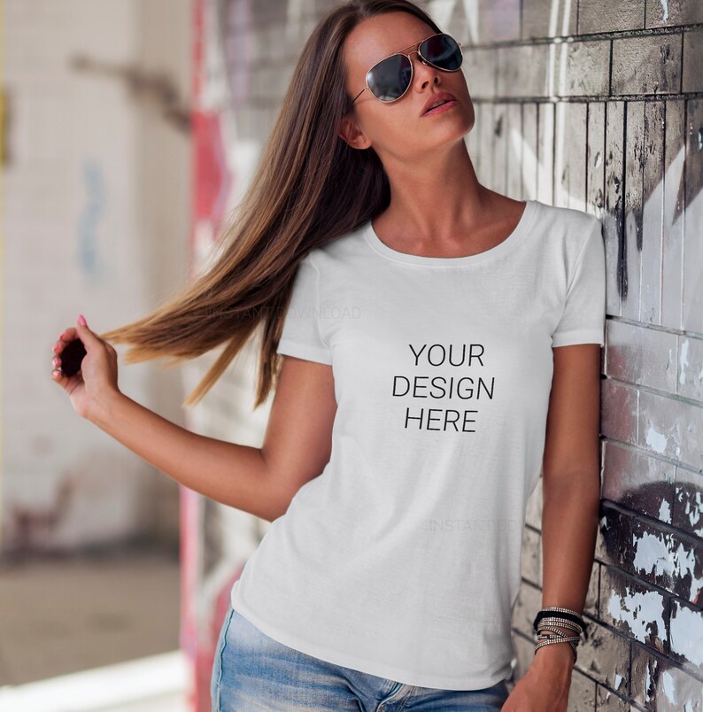 Download T-shirt Mockup Model Mock up T-shirt Mockup Bundle Bella ...