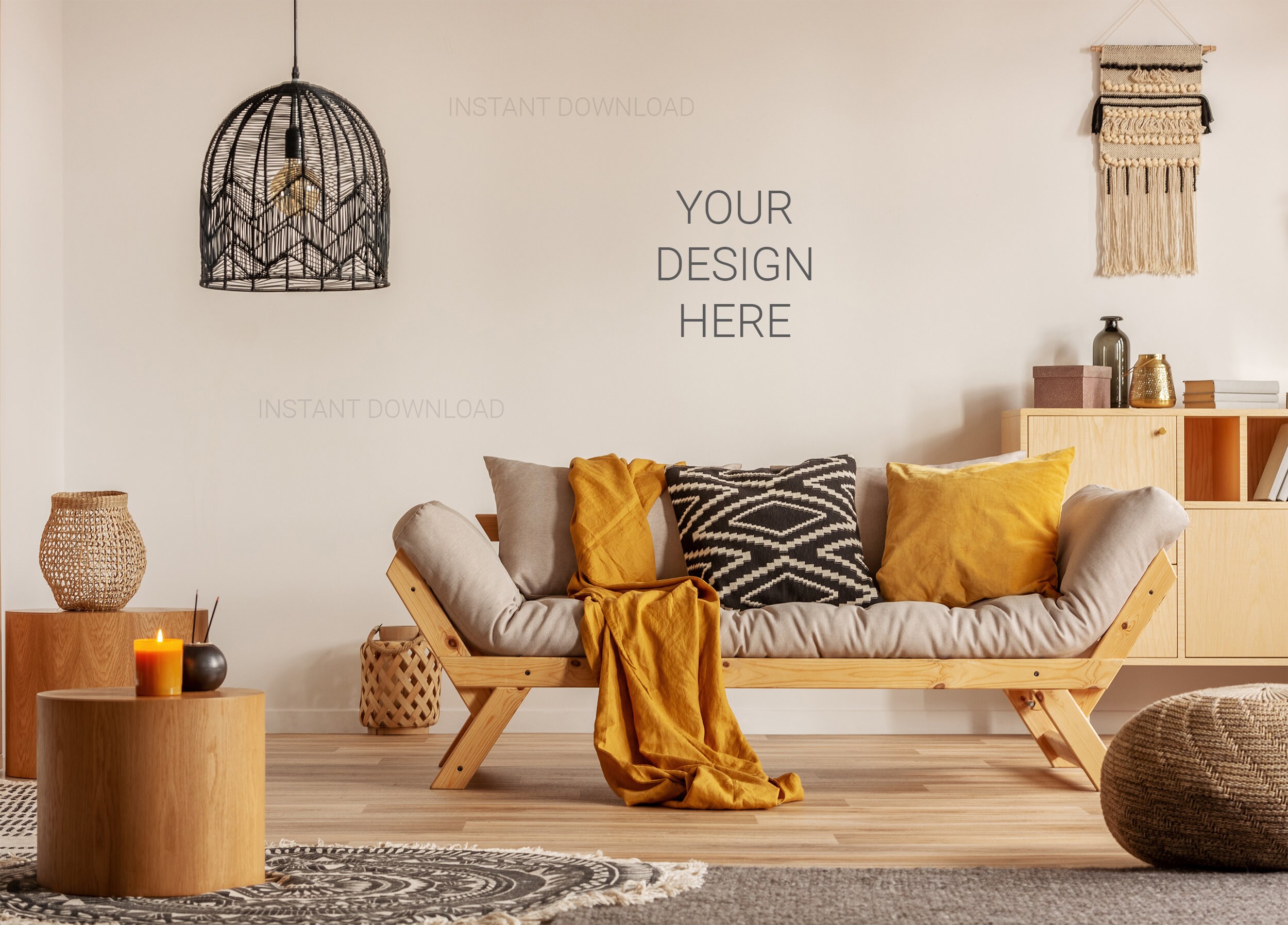 Interior Mockup Farmhouse Mockup Living Room Mockup Wood | Etsy