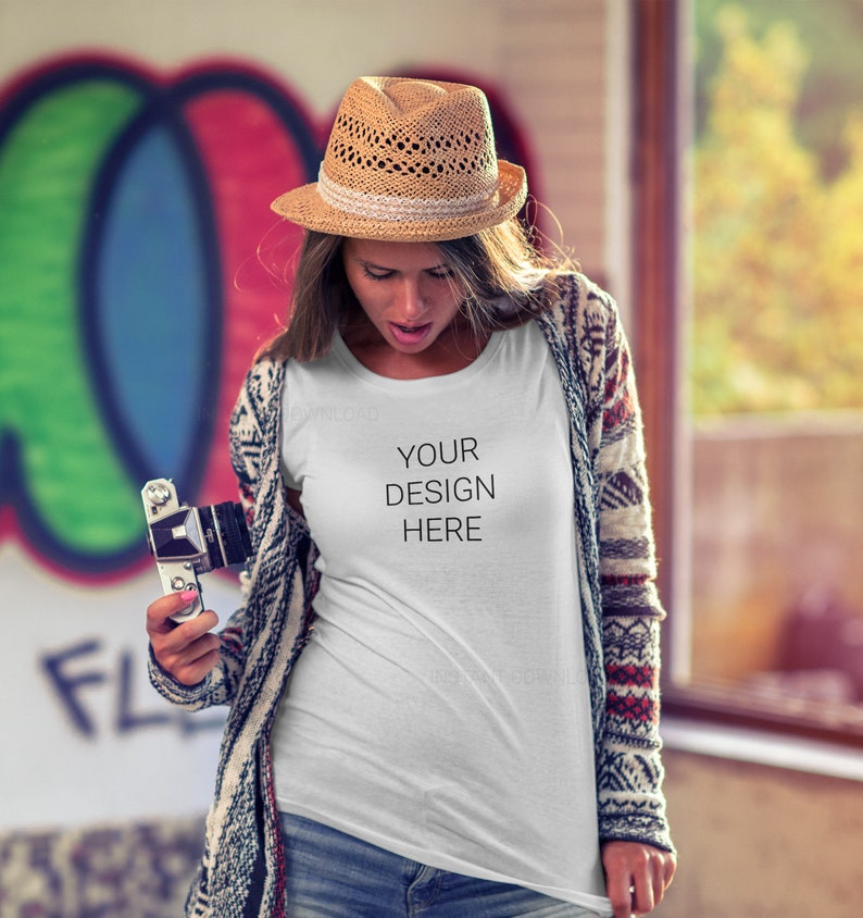 Download T-shirt Mockup Model Mock up T-shirt Mockup Bundle Bella ...