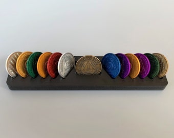 AA Medallion Chip Holder, Sobriety Gift, Recovery Token Display