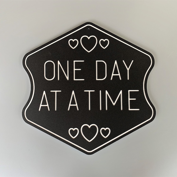 One Day At A Time Sign, AA NA Recovery Gift, Engraved Wood Decor