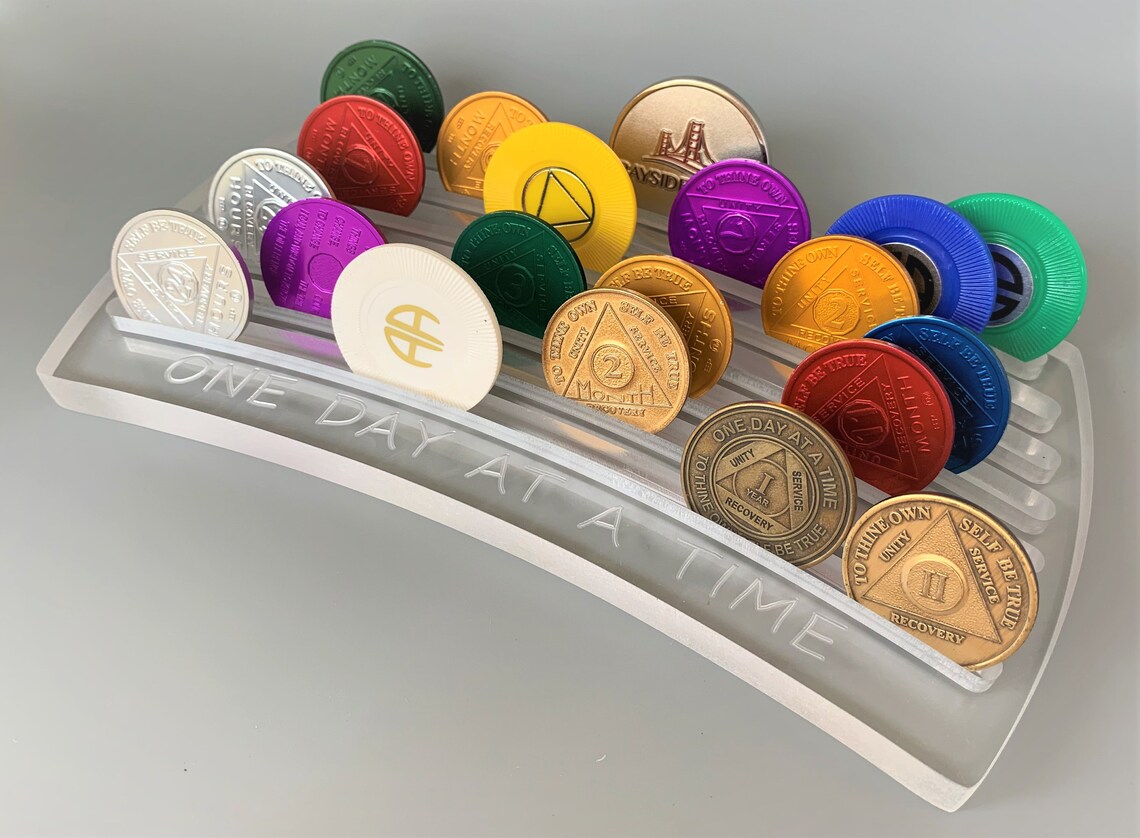 Large AA Chip Holder Alcoholics Anonymous Recovery Gifts AA Etsy