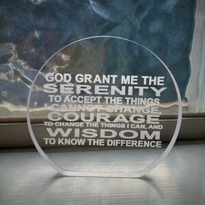 The Serenity Prayer Plaque, God Grant Me Serenity, Laser Etched