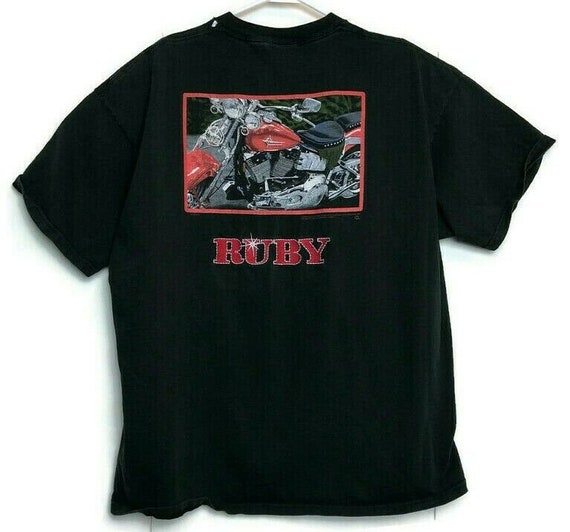 Harley Davidson Motorcycle Ruby Red Distressed T … - image 3