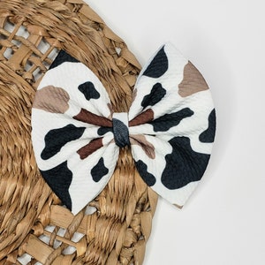 Multi Cow Spot Hair Bow