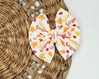Thanksgiving Baby Hair Bow: Fall Leaves Headband