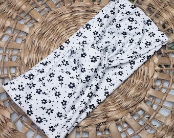 Floral Twist Knot Headband: Soft Stretchy Hair Wrap
