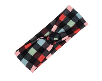 Christmas Plaid Headband, Nurse Headband, Turban Headband, Twist Knot, Hair wrap, Hairband, Workout Accessories