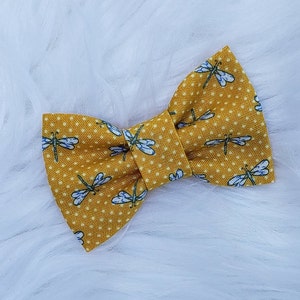 Mustard & Dragonfly Bow - Spring Bow Collection - Infant Headband - Babygirl Headbands - Baby Accessories