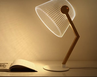Optical Illusion Minimalist Desk Lamp - 14” Tall - Great for nurseries, kid's rooms, college dorm rooms