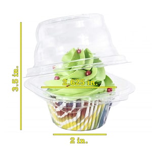 50 Pack Durable Cupcake Clamshell Boxes for Tall Cupcakes, Muffins, and Other Baked Goods Lightweight Recyclable image 7
