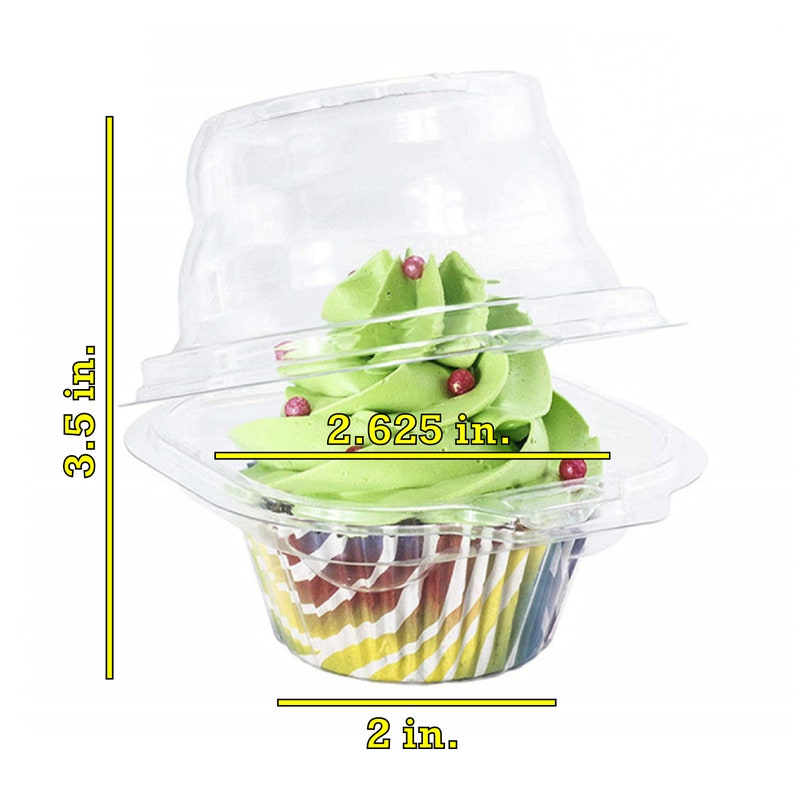 50 Pack Durable Cupcake Clamshell Boxes for Tall Cupcakes, Muffins, and Other Baked Goods Lightweight Recyclable image 7