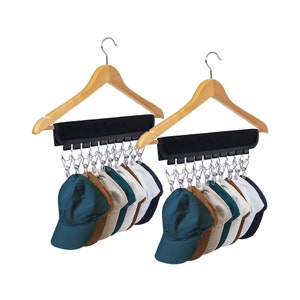 Hat Rack for Baseball Caps Hat Organizer Holder for Hanger & Room Closet Display, 2Pack 10 Hat Storage Clips for Hang Ball Caps image 1