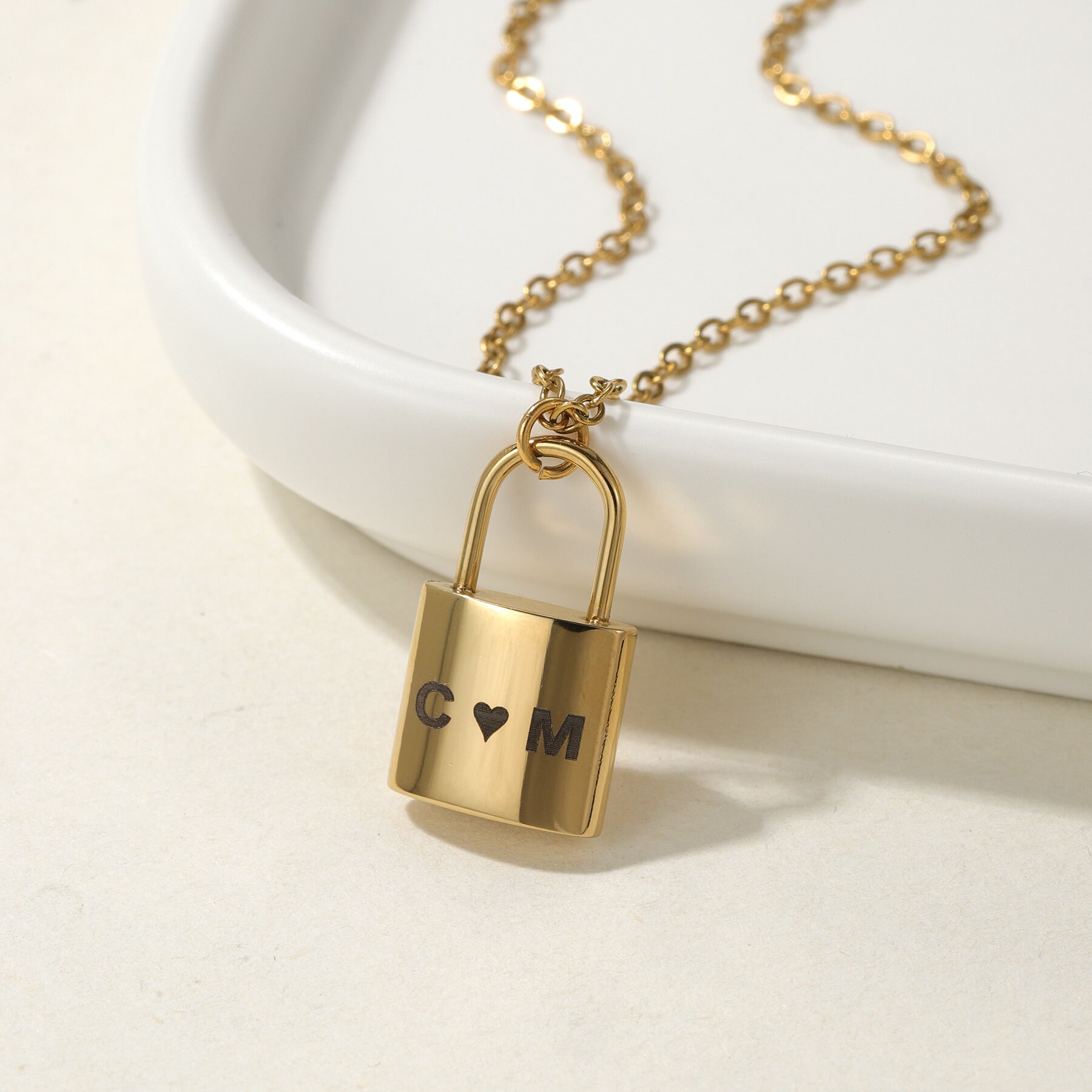 Padlock Necklace 14k Gold Lock Pendant Gold Lock Custom Lock